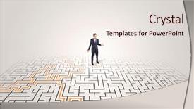  Presentation with entrepreneur - Colorful PPT theme enhanced with crisis leadership - young entrepreneur standing backdrop and a sky blue colored foreground