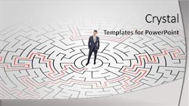  Presentation with corporate labyrinth - Audience pleasing PPT theme consisting of crisis leadership - young entrepreneur standing backdrop and a light gray colored foreground