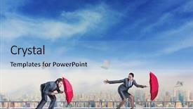  Presentation with crisis - Colorful slide deck enhanced with crisis manegment - business people fighting backdrop and a light blue colored foreground