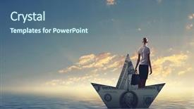  Presentation with crisis - Presentation enhanced with crisis on a paper boat background and a ocean colored foreground