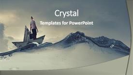  Presentation with crisis - Theme enhanced with crisis on a paper boat background and a gray colored foreground