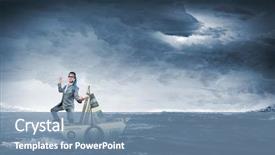  Presentation with boat - Audience pleasing presentation theme consisting of crisis on a paper boat backdrop and a seafoam green colored foreground