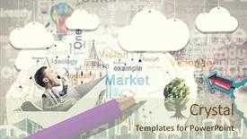  Presentation with paper boat children play - PPT layouts featuring crisis on a paper boat background and a  colored foreground