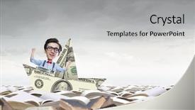  Presentation with closeup of a paper boat - Slides enhanced with crisis on a paper boat background and a light gray colored foreground