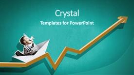  Presentation with closeup of a paper boat - Theme with crisis on a paper boat background and a  colored foreground