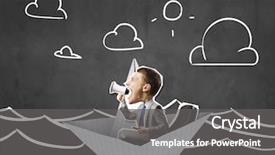  Presentation with crisis - PPT theme with crisis on a paper boat background and a  colored foreground