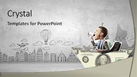  Presentation with lost - Colorful slide set enhanced with crisis on paper boat backdrop and a  colored foreground