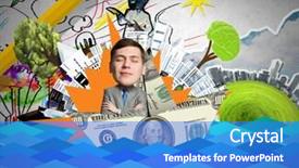  Presentation with lost - Amazing PPT theme having crisis on paper boat backdrop and a cobalt blue colored foreground