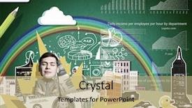  Presentation with lost - Colorful presentation enhanced with crisis on paper boat backdrop and a coral colored foreground