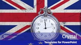  Presentation with brexit britain exit - Amazing PPT theme having crisis time - brexit flags of the united backdrop and a royal blue colored foreground