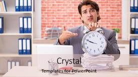  Presentation with working - PPT theme with crisis time - young businessman working background and a lemonade colored foreground