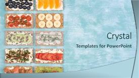  Presentation with crisp - Colorful PPT theme enhanced with crisp bread sandwiches with various backdrop and a sky blue colored foreground