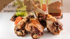  Presentation with crisp - Audience pleasing slide deck consisting of crisp duck confit backdrop and a coral colored foreground