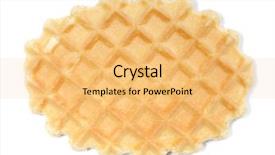  Presentation with crisp - Theme consisting of crisp waffle isolated on white background and a yellow colored foreground
