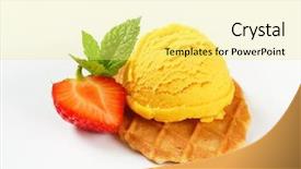  Presentation with crisp - Presentation theme having crisp with scoop of ice background and a yellow colored foreground
