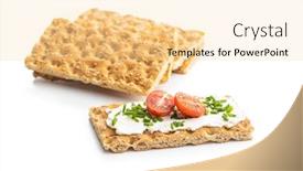  Presentation with white cheese - Amazing slide set having crispbread-with-creamy-cheese-chive backdrop and a blonde colored foreground