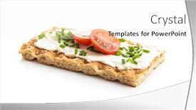  Presentation with white cheese - Presentation design consisting of crispbread-with-creamy-cheese-chive background and a white colored foreground