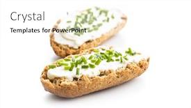  Presentation with white cheese - Cool new theme with crispbread-with-creamy-cheese backdrop and a white colored foreground