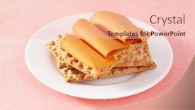  Presentation with cheese - Theme enhanced with crispbread-with-norwegian-brunost-traditional background and a lemonade colored foreground