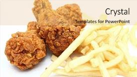  Presentation with chicken - Slides having crispy and spicy fried chicken background and a yellow colored foreground