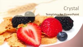  Presentation with wheat bran - Presentation enhanced with crispy-bran-flakes-with-strawberries background and a cream colored foreground