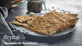  Presentation with pumpkin seeds - Audience pleasing slide deck consisting of crispy-bread-with-pumpkin-seeds backdrop and a dark gray colored foreground