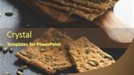  Presentation with pumpkin seeds - Audience pleasing presentation theme consisting of crispy-bread-with-pumpkin-seeds backdrop and a tawny brown colored foreground