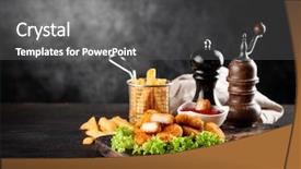  Presentation with nuggets - Slides having crispy chicken nuggets on dark background and a gray colored foreground