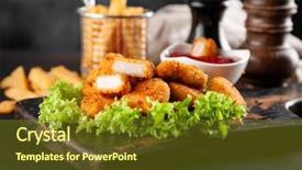  Presentation with nuggets - Cool new theme with crispy chicken nuggets backdrop and a  colored foreground