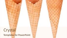  Presentation with wafers - Slide set with crispy cone wafers background and a lemonade colored foreground