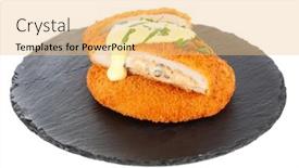  Presentation with application web bleu - PPT theme having crispy cordon bleu background and a yellow colored foreground