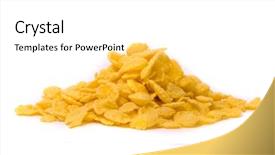  Presentation with corn flakes - Beautiful presentation theme featuring crispy corn flakes on a white background backdrop and a white colored foreground