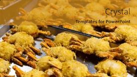  Presentation with crab - Theme having crispy-deep-fry-crab-sell background and a gold colored foreground