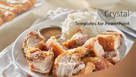  Presentation with filipino - PPT theme having crispy-filipino-lechon-kawali background and a soft green colored foreground