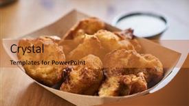  Presentation with cauliflower - Slides having crispy fried cauliflower bites background and a red colored foreground