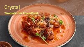  Presentation with fried chicken - Presentation theme having crispy-fried-chicken-wings-doused and a red colored foreground