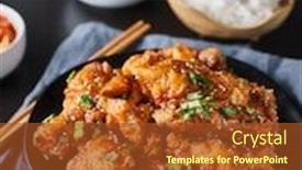  Presentation with kimchi - Presentation consisting of crispy-fried-korean-chicken-wings background and a tawny brown colored foreground