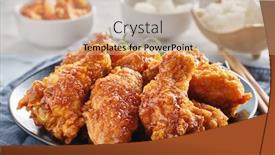  Presentation with kimchi - Presentation theme having crispy-fried-korean-chicken-wings background and a coral colored foreground