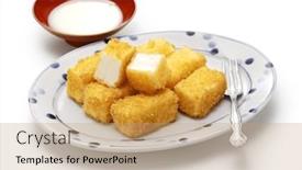  Presentation with condensed milk - Presentation enhanced with crispy-fried-milk-with-condensed background and a coral colored foreground