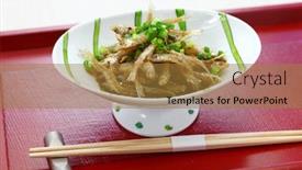  Presentation with japanese style - PPT theme featuring crispy fried whitebait japanese style background and a gold colored foreground