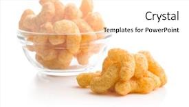  Presentation with peanut - PPT layouts consisting of crispy peanut puffs isolated background and a white colored foreground
