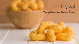  Presentation with peanut oil - Slide set featuring crispy peanut puffs on kitchen background and a gold colored foreground