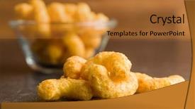  Presentation with peanut - Amazing slide set having crispy peanut puffs on kitchen backdrop and a red colored foreground