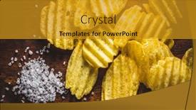  Presentation with table salt - Slide deck featuring crispy-potato-chips-and-salt background and a gold colored foreground