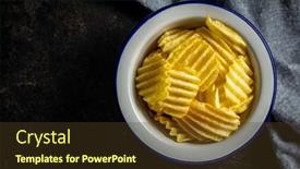  Presentation with potato chips - Slide set featuring crispy-potato-chips-in-bowl background and a tawny brown colored foreground