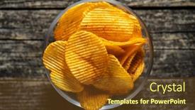  Presentation with potato - Presentation design consisting of crispy-potato-chips-in-bowl background and a tawny brown colored foreground