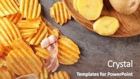 Presentation with food potato chips crisps snacks - Slides consisting of crispy potato chips with bacon background and a tawny brown colored foreground