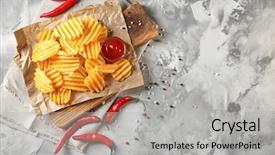  Presentation with potato chips - Colorful theme enhanced with crispy potato chips with chili backdrop and a light gray colored foreground