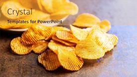  Presentation with potato chips - PPT layouts consisting of crispy-potato-chips background and a yellow colored foreground