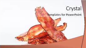  Presentation with bacon - Audience pleasing theme consisting of crispy strips of bacon backdrop and a sky blue colored foreground